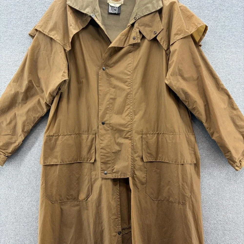 VTG 80s Banana Republic Coat Mens Small Brown Waxed Rain Duster England